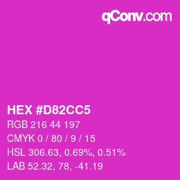 颜色代码: HEX #D82CC5 | qconv.com
