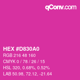 カラーコード: HEX #D830A0 | qconv.com