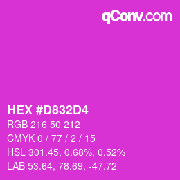 颜色代码: HEX #D832D4 | qconv.com