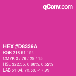 颜色代码: HEX #D8339A | qconv.com