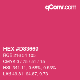 カラーコード: HEX #D83669 | qconv.com