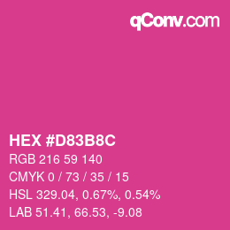 Color code: HEX #D83B8C | qconv.com
