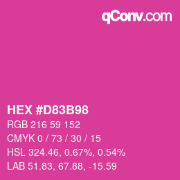 カラーコード: HEX #D83B98 | qconv.com