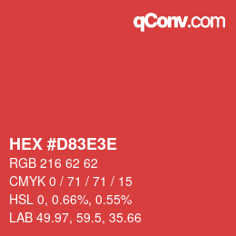 Color code: HEX #D83E3E | qconv.com