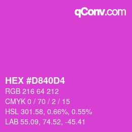 カラーコード: HEX #D840D4 | qconv.com
