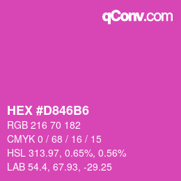 カラーコード: HEX #D846B6 | qconv.com