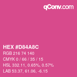 Color code: HEX #D84A8C | qconv.com