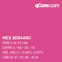 カラーコード: HEX #D84A8C | qconv.com