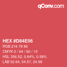 カラーコード: HEX #D84E56 | qconv.com