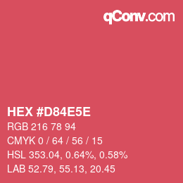カラーコード: HEX #D84E5E | qconv.com