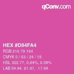 颜色代码: HEX #D84FA4 | qconv.com