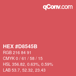 Color code: HEX #D8545B | qconv.com