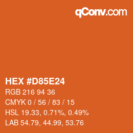 Color code: HEX #D85E24 | qconv.com