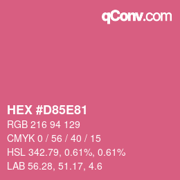 Farbcode: HEX #D85E81 | qconv.com