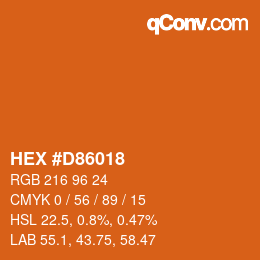 カラーコード: HEX #D86018 | qconv.com