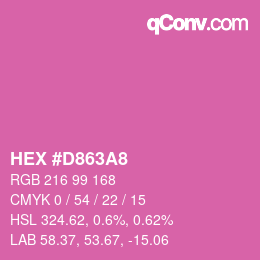 カラーコード: HEX #D863A8 | qconv.com