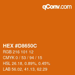 Color code: HEX #D8650C | qconv.com