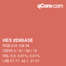 Color code: HEX #D86A5E | qconv.com
