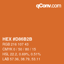 Color code: HEX #D86B2B | qconv.com