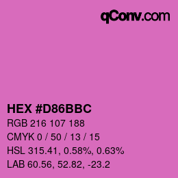 颜色代码: HEX #D86BBC | qconv.com