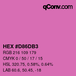 カラーコード: HEX #D86DB3 | qconv.com
