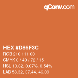 Color code: HEX #D86F3C | qconv.com