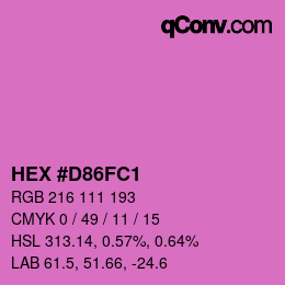 颜色代码: HEX #D86FC1 | qconv.com