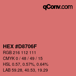 Color code: HEX #D8706F | qconv.com