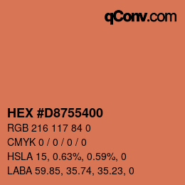 Color code: HEX #D8755400 | qconv.com