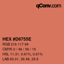 Code couleur: HEX #D8755E | qconv.com