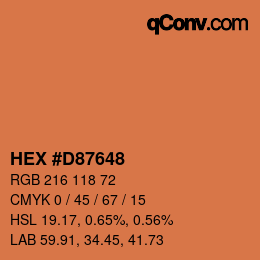 Color code: HEX #D87648 | qconv.com