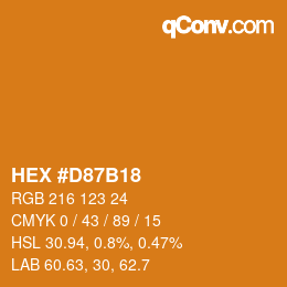 颜色代码: HEX #D87B18 | qconv.com