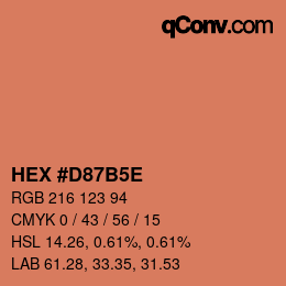 Color code: HEX #D87B5E | qconv.com