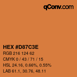 Color code: HEX #D87C3E | qconv.com