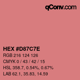 カラーコード: HEX #D87C7E | qconv.com