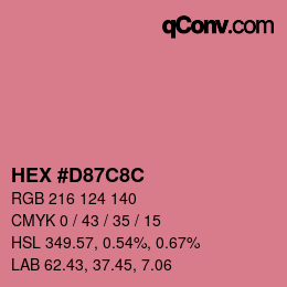 Color code: HEX #D87C8C | qconv.com