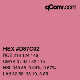 Color code: HEX #D87C92 | qconv.com