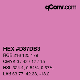 カラーコード: HEX #D87DB3 | qconv.com