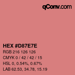 Color code: HEX #D87E7E | qconv.com