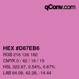 颜色代码: HEX #D87EB6 | qconv.com