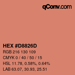 Farbcode: HEX #D8826D | qconv.com