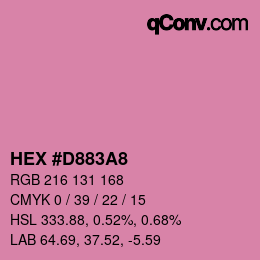 カラーコード: HEX #D883A8 | qconv.com