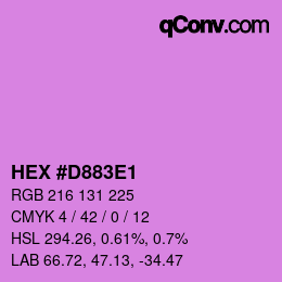 カラーコード: HEX #D883E1 | qconv.com