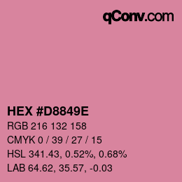 カラーコード: HEX #D8849E | qconv.com