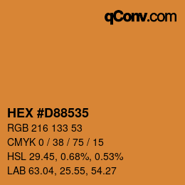 カラーコード: HEX #D88535 | qconv.com