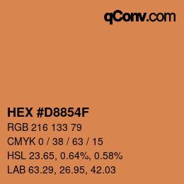 Color code: HEX #D8854F | qconv.com