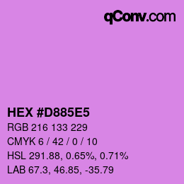 Color code: HEX #D885E5 | qconv.com