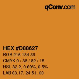 カラーコード: HEX #D88627 | qconv.com