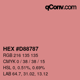 Color code: HEX #D88787 | qconv.com