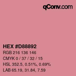 カラーコード: HEX #D88892 | qconv.com